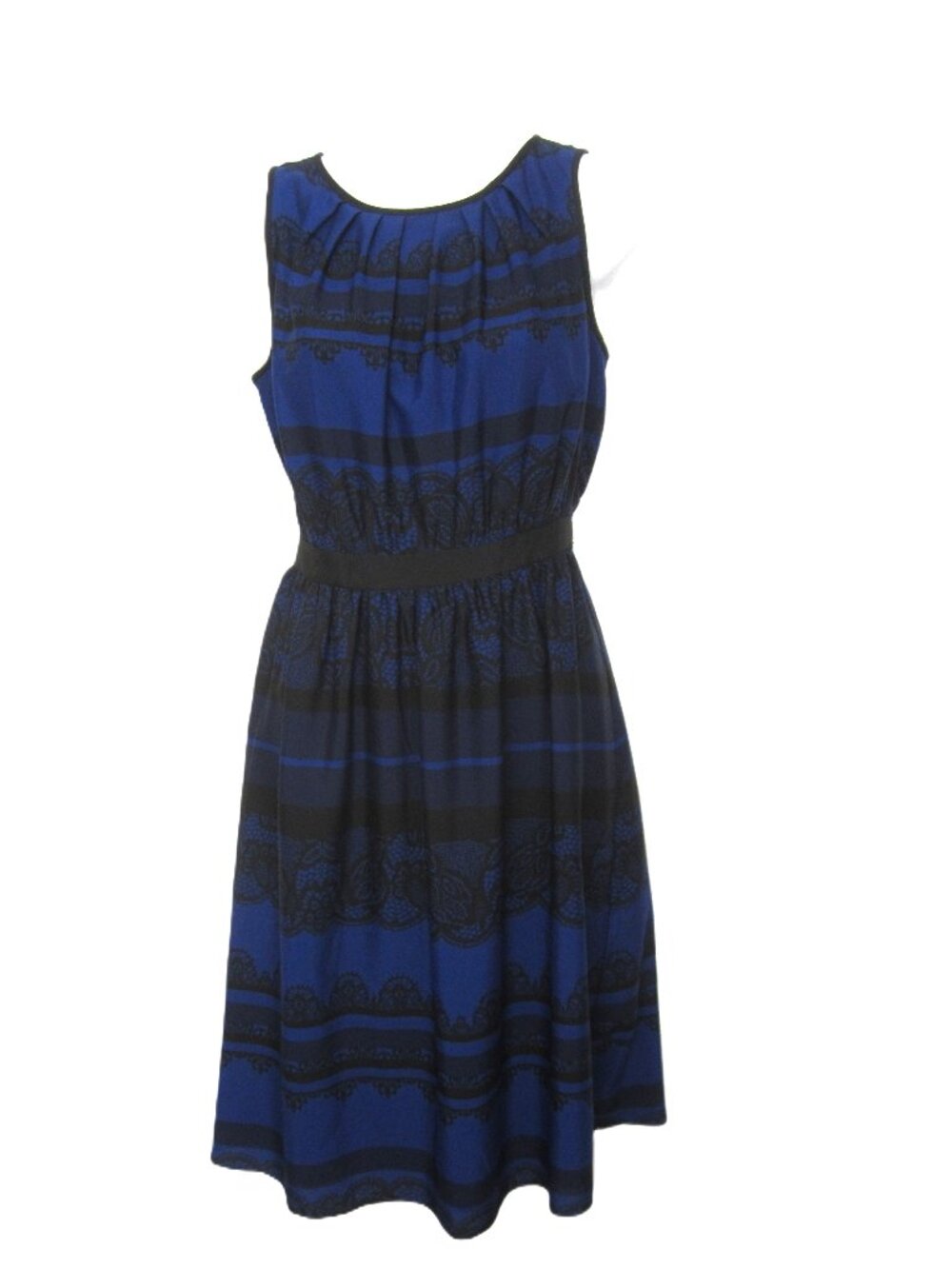 Ann Taylor LOFT NEW Size 0 Career Knee Length Dress Mini Blue Black Fit & Flare